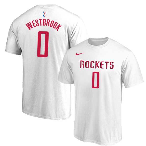 Houston Rockets 0 Russell Westbrook White Nike T-Shirt,We sell and wholesale Houston Rockets 0 Russell Westbrook White Nike T-Shirt on line form chian!